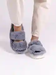 Серый тапочки домашние, женские, мужские, меховые