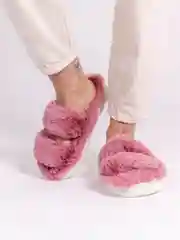 Розовый тапочки домашние, женские, мужские, меховые