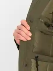 Зеленый куртка мужская удлененная зимняя утепленная
