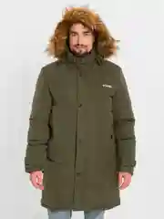 Зеленый куртка мужская удлененная зимняя утепленная