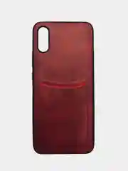 Красный чехол из эко кожи с карманом для карт на Xiaomi Redmi 6 6A 7 8 9 9a