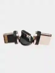 Черный магнитный кабель без разъема 2.1А, разъёмы MicroUSB, Type-C, Lightning для Андроид, iPhone