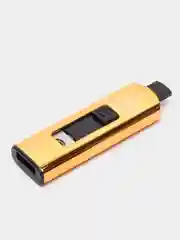 Желтый зажигалка спираль, в коробке, USB зарядка, без проводов