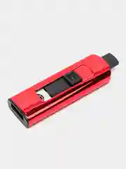 Красный зажигалка спираль, в коробке, USB зарядка, без проводов