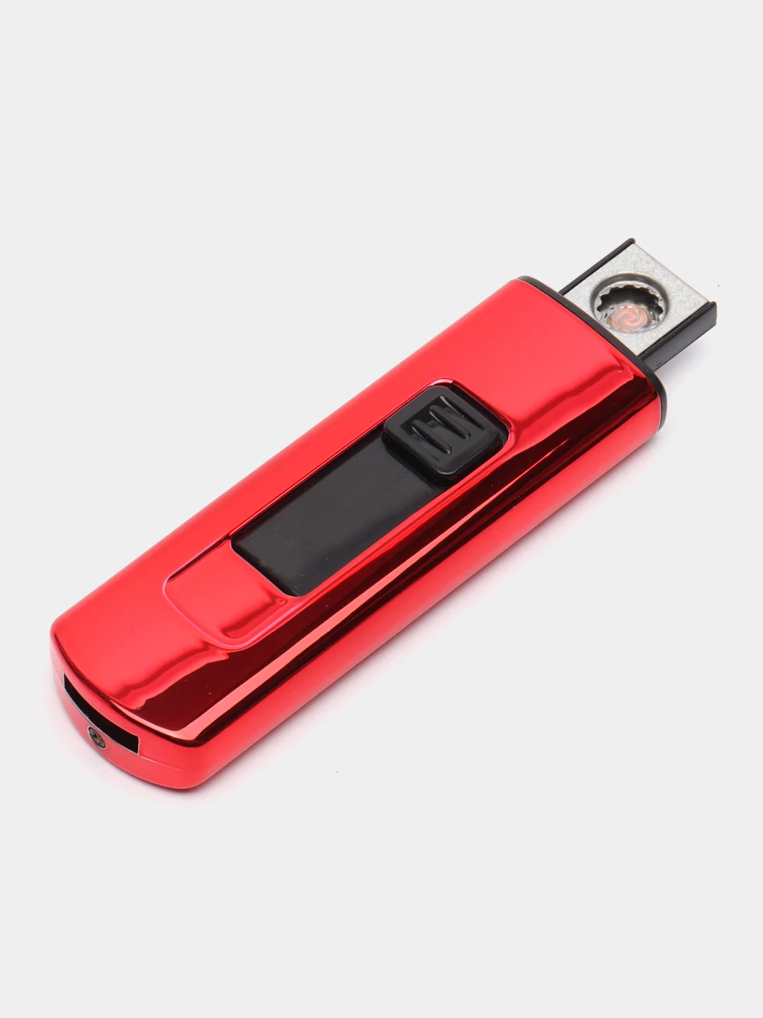 Красный зажигалка спираль, в коробке, USB зарядка, без проводов