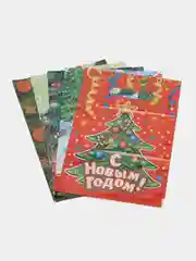 Зелёный хаки пакет "Новый Год", с вырубной ручкой, 20 х 30 в наборе 5 штук