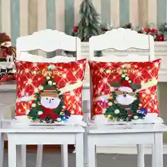 Лазурный новогодняя наволочка со светодиодной подсветкой "Merry Christmas"