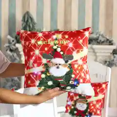 Лазурный новогодняя наволочка со светодиодной подсветкой "Merry Christmas"