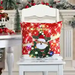 Лазурный новогодняя наволочка со светодиодной подсветкой "Merry Christmas"