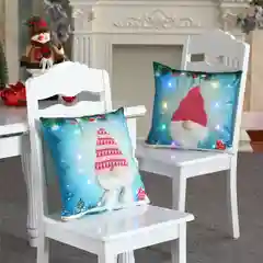 Лазурный новогодняя наволочка со светодиодной подсветкой "Merry Christmas"