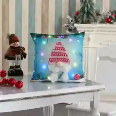 Лазурный новогодняя наволочка со светодиодной подсветкой "Merry Christmas"