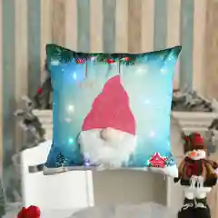 Лазурный новогодняя наволочка со светодиодной подсветкой "Merry Christmas"