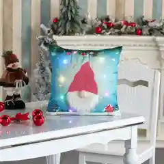Лазурный новогодняя наволочка со светодиодной подсветкой "Merry Christmas"