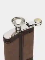 Оливковый подарочный набор, мужской: фляга с рюмками
