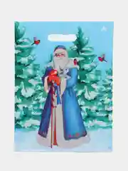 Зеленый пакет подарочный, новогодний "С Новый годом!", 31 х 40 см
