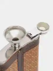 Коричневый подарочный набор, мужской: фляга с рюмками