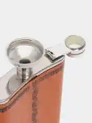 Светло-бежевый подарочный набор, мужской: фляга с рюмками