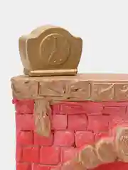 Золотой подсвечник "Камин", с часами, 10 см