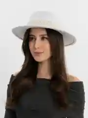 Белый шляпа женская, канотье, жемчуг