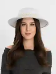 Белый шляпа женская, канотье, жемчуг