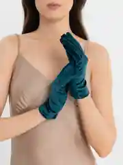 Тёмно-зелёный перчатки женские длинные / короткие бархатные черные