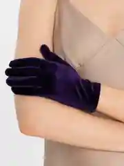 Индиго перчатки женские длинные / короткие бархатные черные