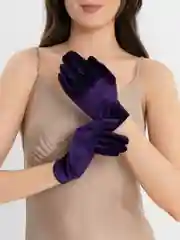 Индиго перчатки женские длинные / короткие бархатные черные