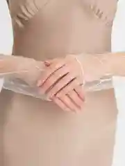 Перчатки женские без пальцев, вечерние, в сетку, прозрачные