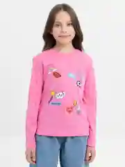 Розовый футболка для девочки с длинным рукавом, 7-10 лет