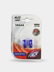 Лампа AVS Vegas в блистере 12V. W5W XENON EFFECT (W2,1x9,5d) 2шт