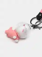 Розовый брелок для рюкзака и ключей "Кот Космонавт"