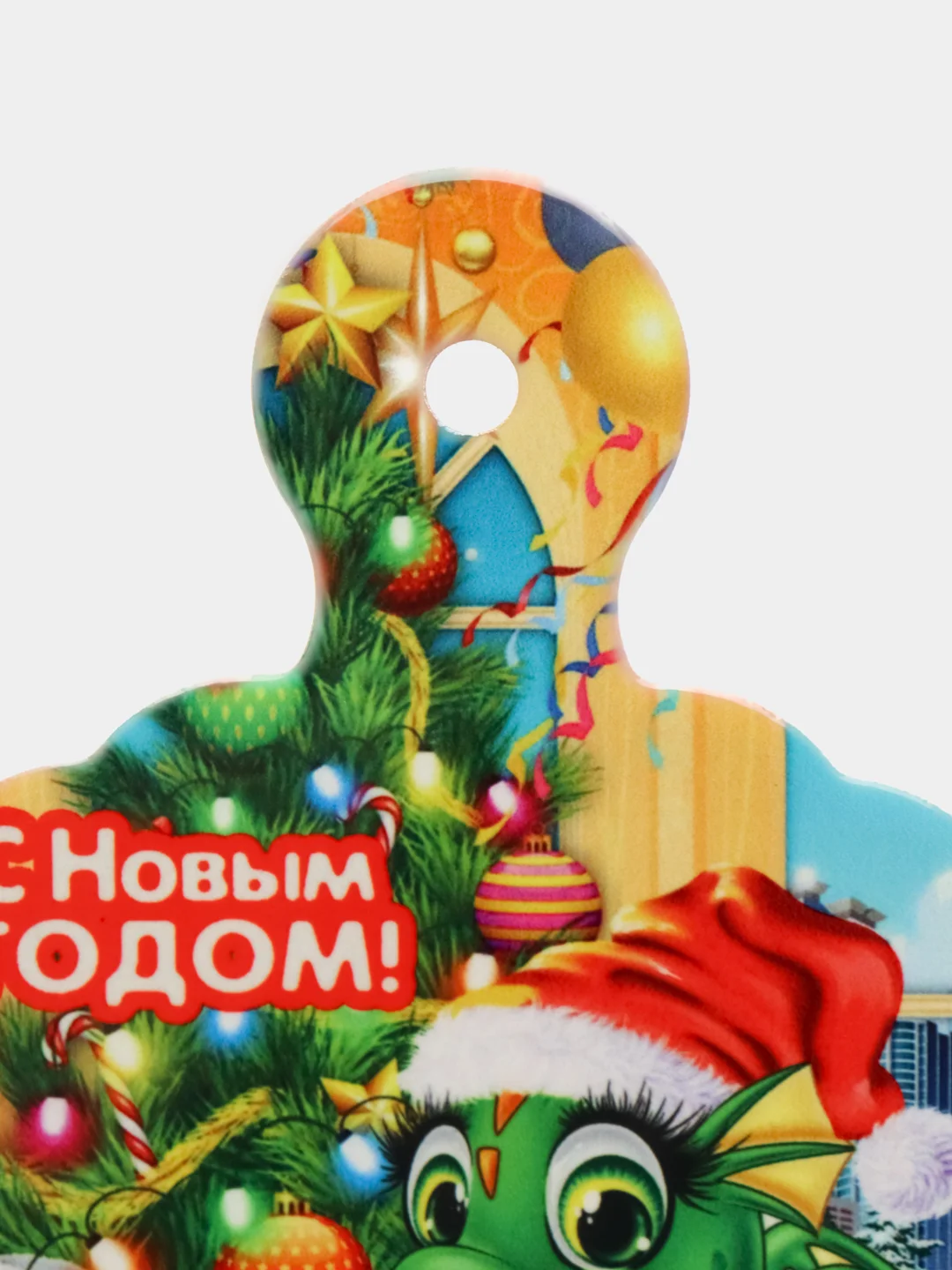 Желтый керамическая подставка под горячее, новогодняя, с символом Нового года "Дракон"