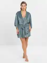 Бирюзовый эротический пеньюар, халатом