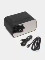 Черный настольные электронные часы, с Bluetooth-колонкой, беспроводная зарядка, будильник, радио