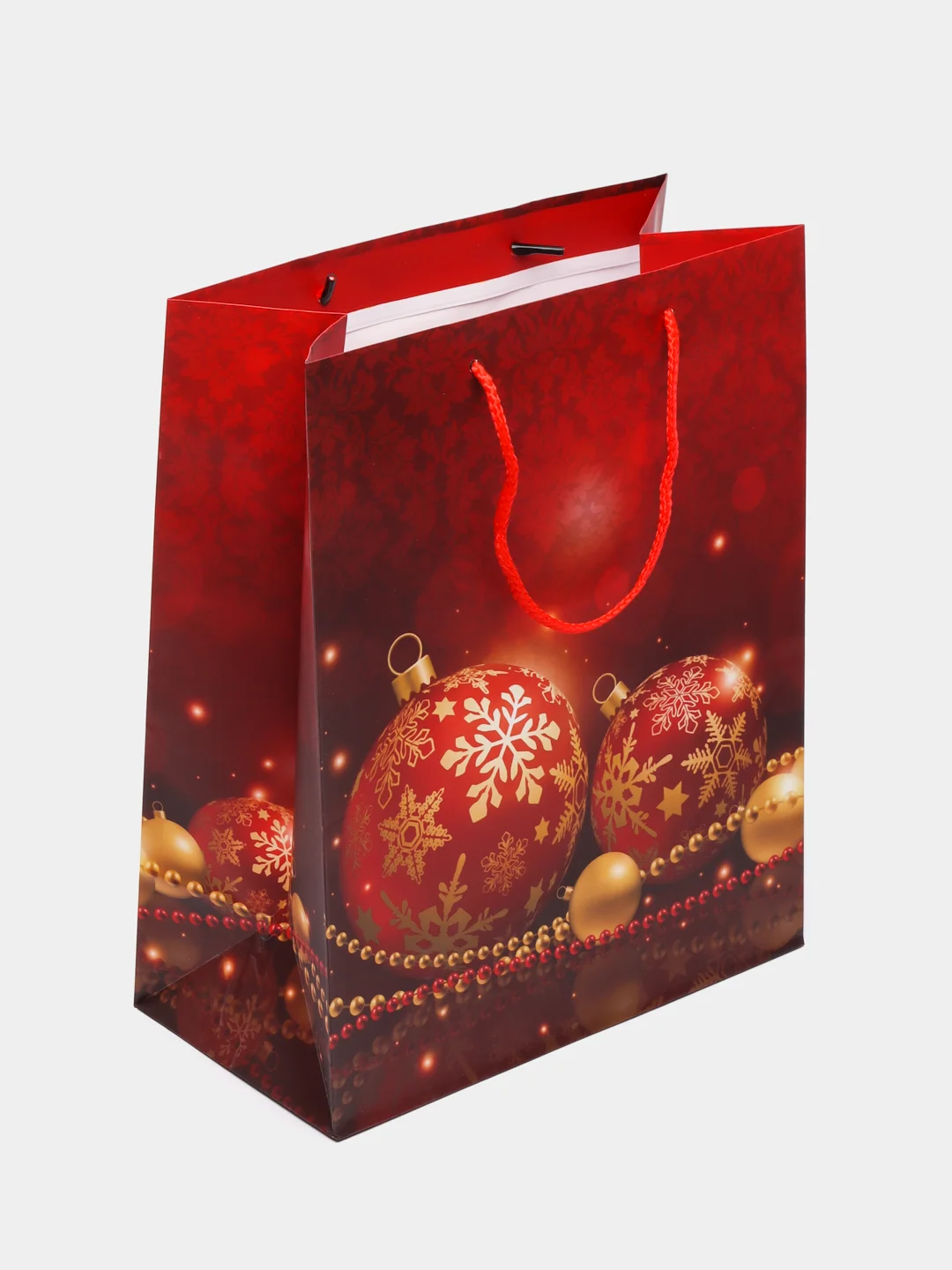 Коралловый пакет подарочный, новогодний, ламинированный, картон с рисунком. S, MS, M, ML, L