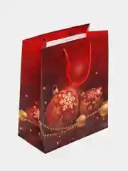Коралловый пакет подарочный, новогодний, ламинированный, картон с рисунком. S, MS, M, ML, L