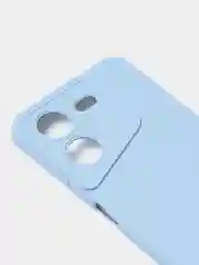Голубой чехол для Tecno Pova 5 (4G), цветной, матовый, с защитой камеры
