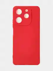 Красный чехол для Tecno Spark 10 Pro цветной матовый с дополнительной защитой камеры