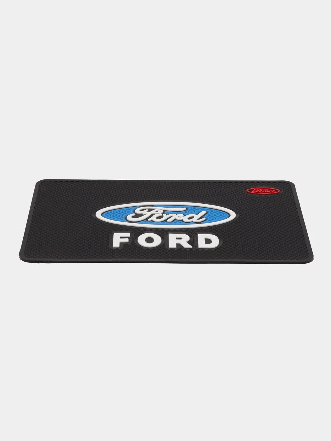 Синий противоскользящий коврик на панель, с логотипом автомобиля (не липкий)  Ford