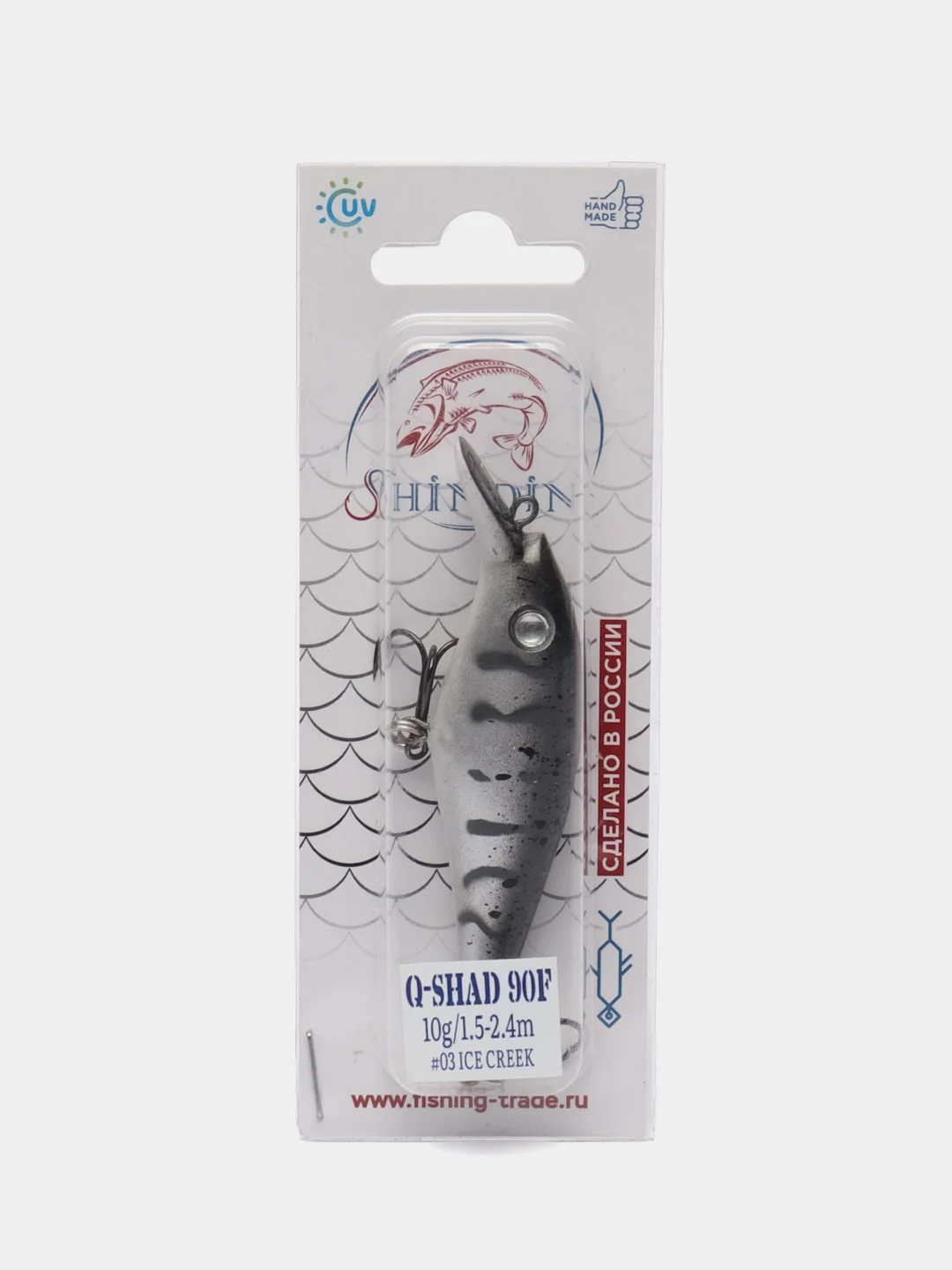 Воблер SHINDIN Q-Shad 90F, 90 мм / 10 г / 1,5 - 2,4 м, 03 ice creek