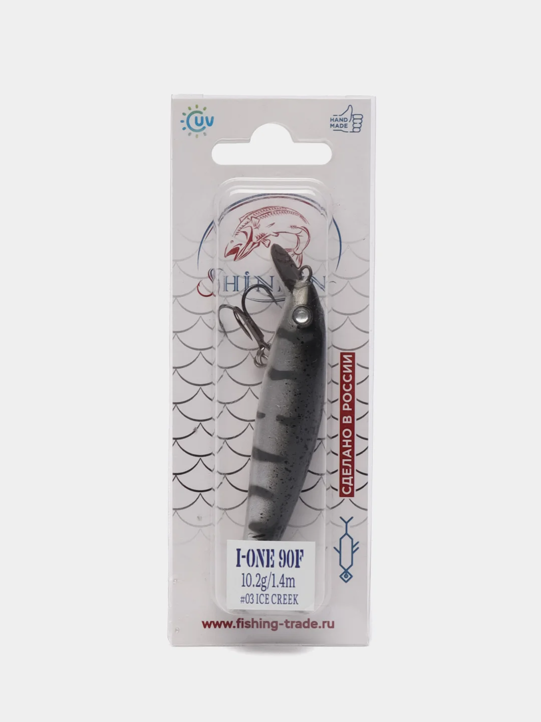 Воблер SHINDIN I-One 90F, 90 мм / 10,2 г / 1,4м, 03 ice creek