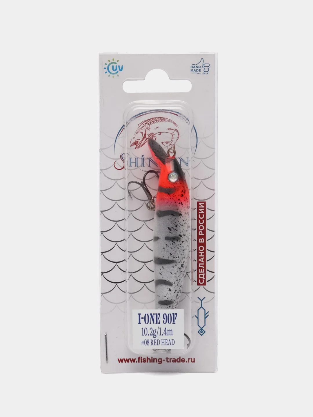 Воблер SHINDIN I-One 90F, 90 мм / 10,2 г / 1,4 м, 08 red head