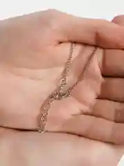 Серебряный цепочка с сердцем, женская