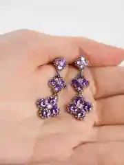 Серьги с фианитами / Серьги длинные / Серьги подвески