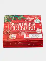 Красный коробка подарочная новогодняя "Новый год", 14*14*3,5см