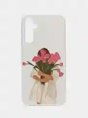 Кремовый чехол для Samsung Galaxy A34 / Самсунг Галакси А34, силиконовый, с рисунком