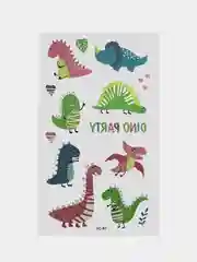 Белый переводная татуировка, 12*7 см детское тату "Динозавр" светящиеся татуировки