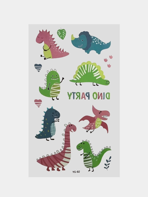 Переводная татуировка, 12*7 см детское тату "Динозавр" светящиеся татуировки