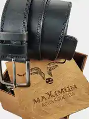 Ремень мужской, кожаный, широкий, с отстрочкой в подарочной упаковке