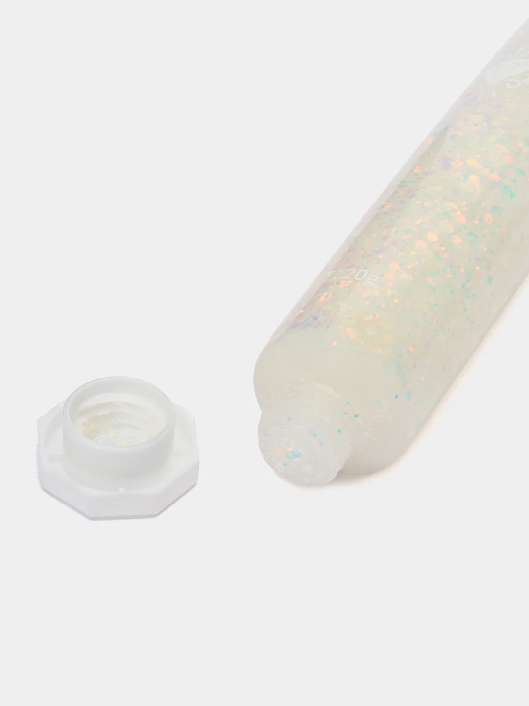 Белый крем-тени для век, с алмазными блестками, Qibest Diamond Glitter Cream 20g